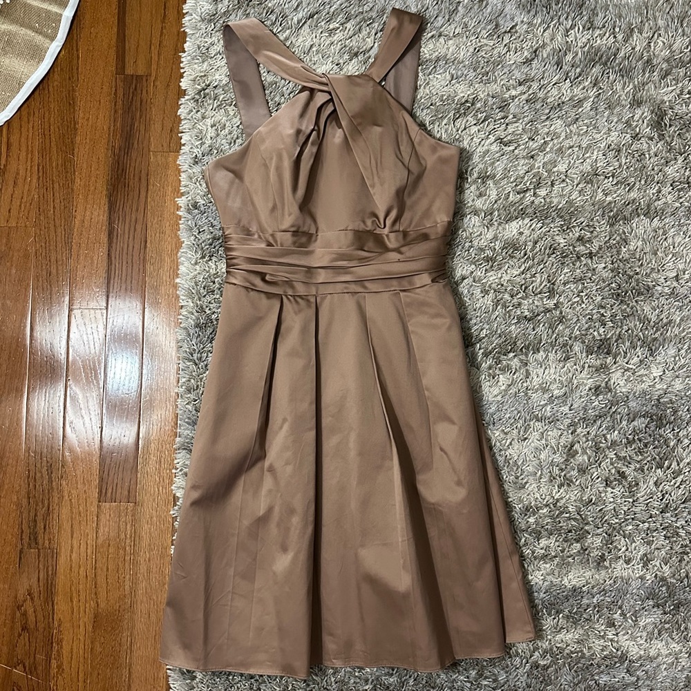 David’s bridal tan/neutral brown dress
